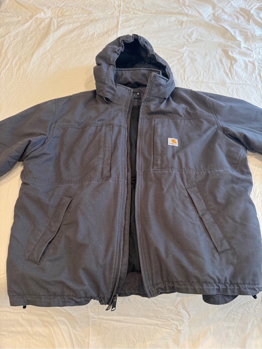 Carhartt Men's Hooded Jacket in Charcoal Gray